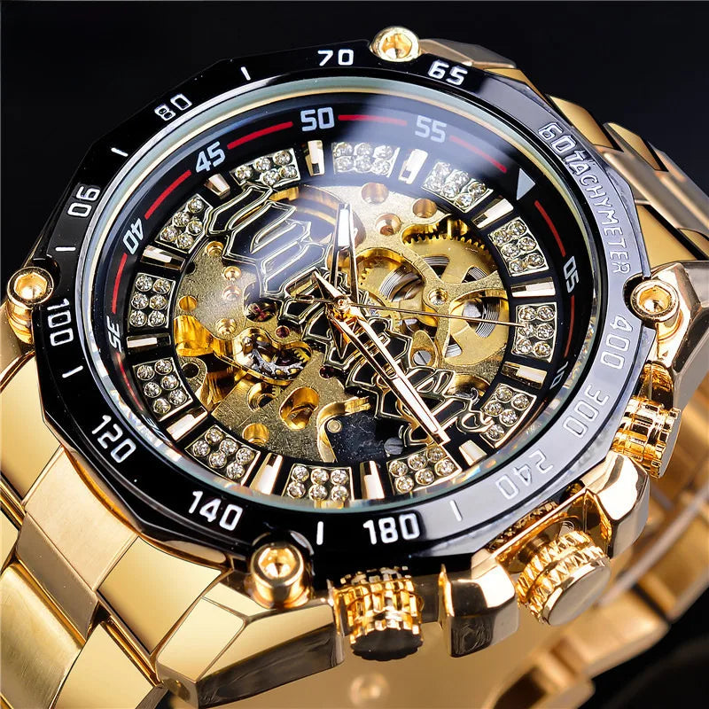 New winner  style men's fashion leisure hollow mechanical movement automatic mechanical watch