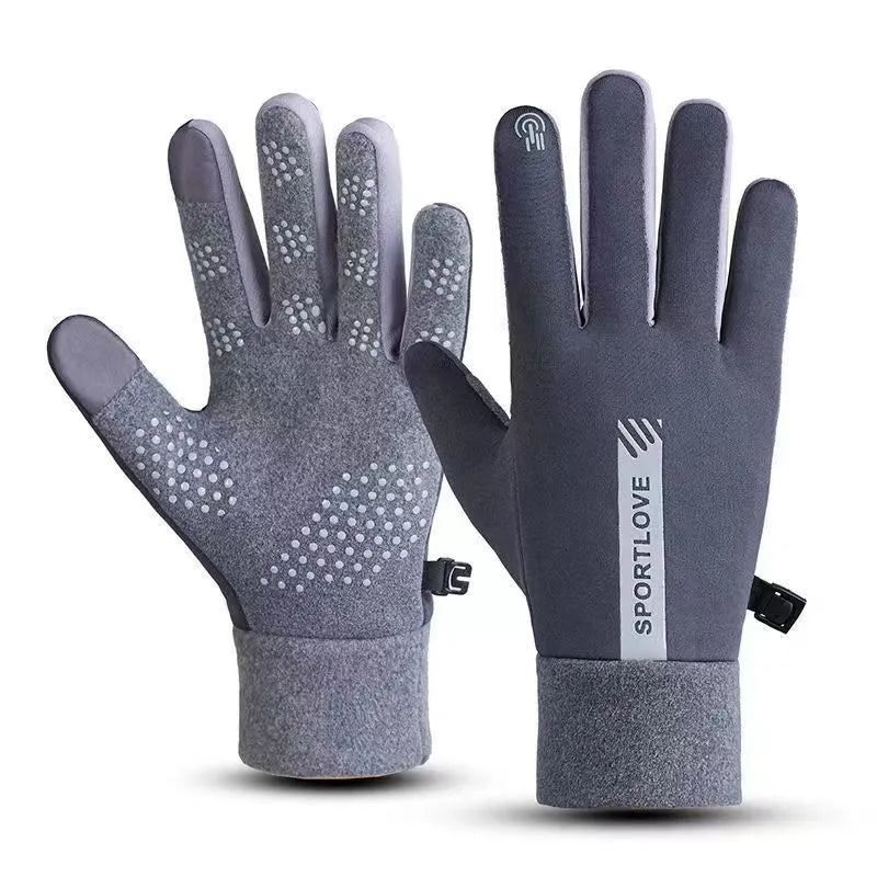 Winter Warm Gloves Women's Winter fleece-lined Thickened Driving Cycling Gloves Men's Windproof Cold-proof Anti-slip Touch Screen for Couple