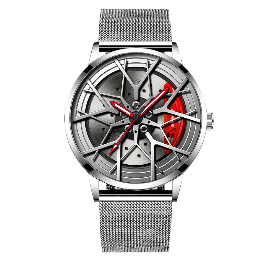 retro geometric single folding buckle quartz men's watches