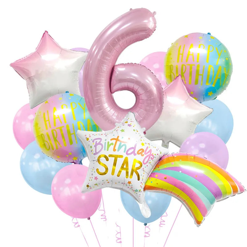 Birthday IG Style Letter Number Star Aluminum Film Home Birthday Balloons