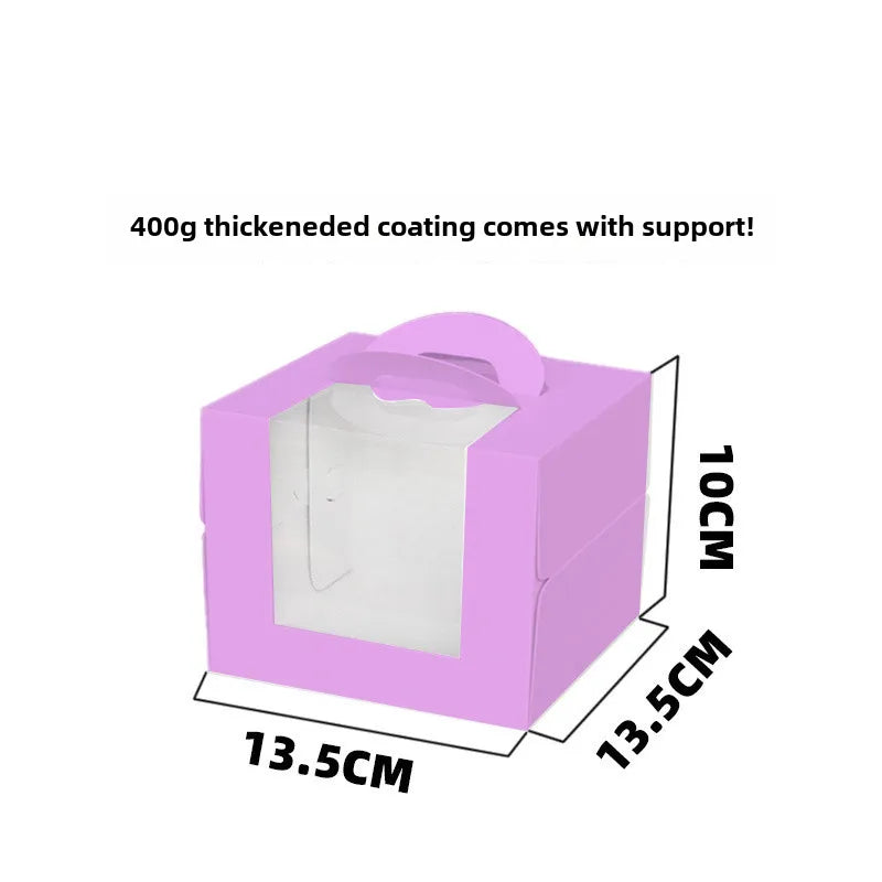 Three three four four six six eight eight inch birthday cake box portable cake box transparent window cake dessert packing box