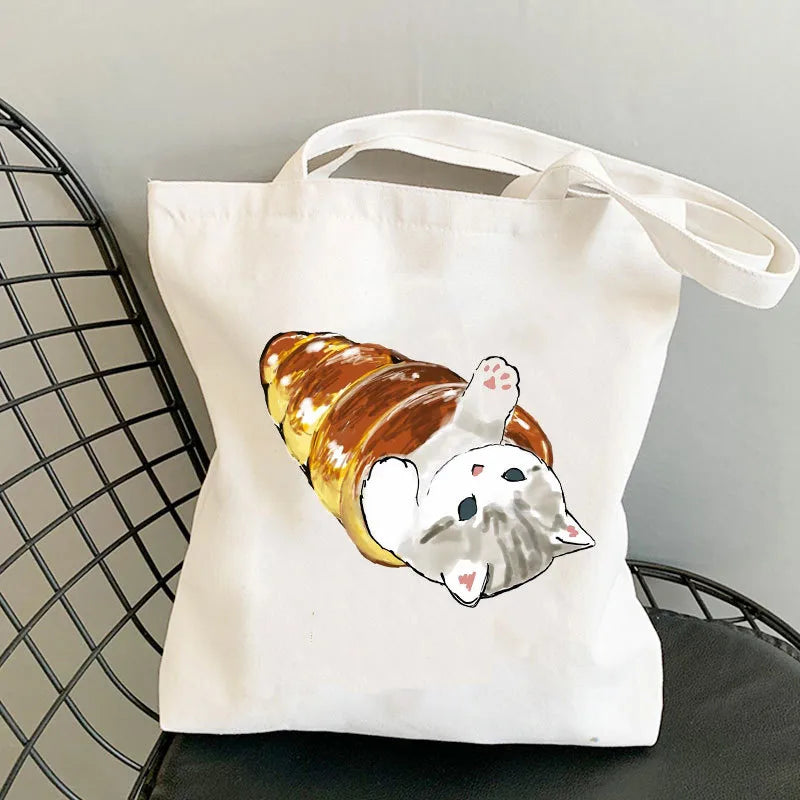 women's cute cat shopping bags