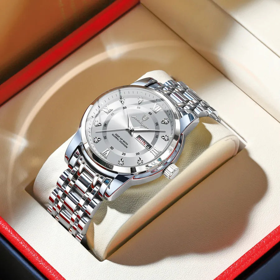 brand waterproof new men's watch double calendar luminous quartz watch live broadcast