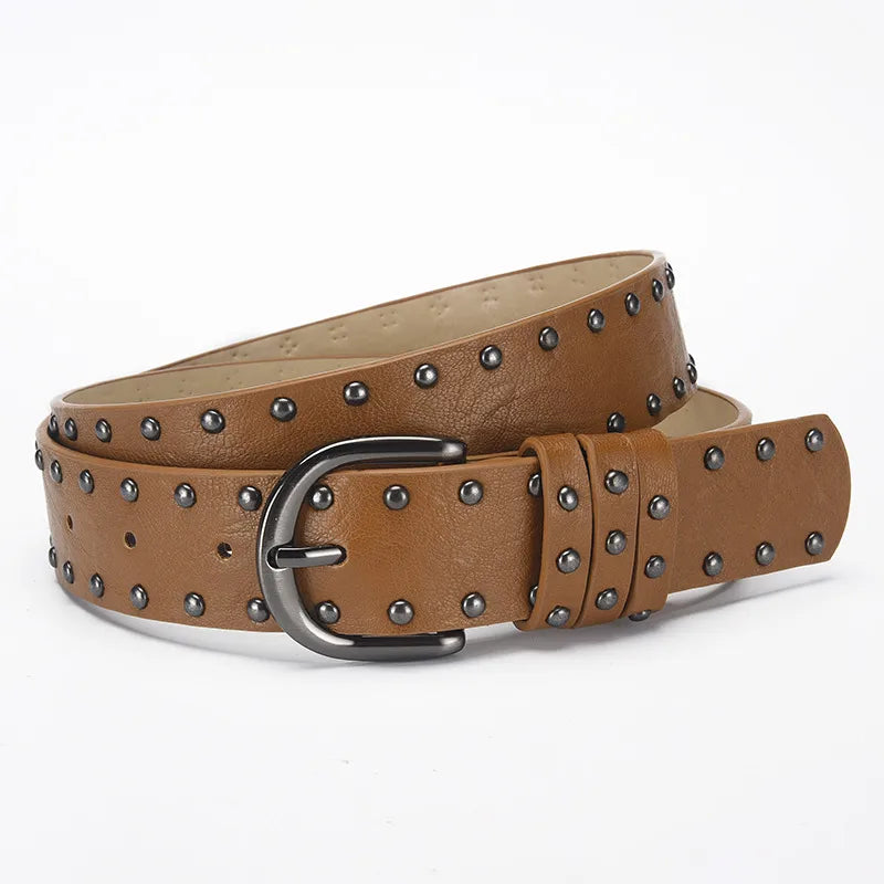 Casual Elegant Lady Solid Color Imitation Leather Alloy Plating Unisex Leather Belts