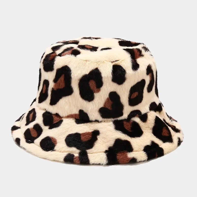 women's fashion leopard wide eaves bucket hat