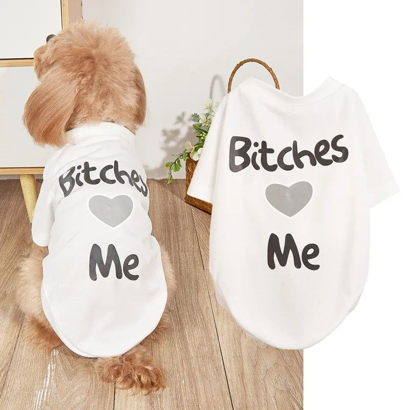 casual polyester cartoon letter heart shape pet clothing
