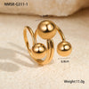 Wholesale Jewelry IG Style French Style Cool Style Round Ball 304 Stainless Steel Open Rings