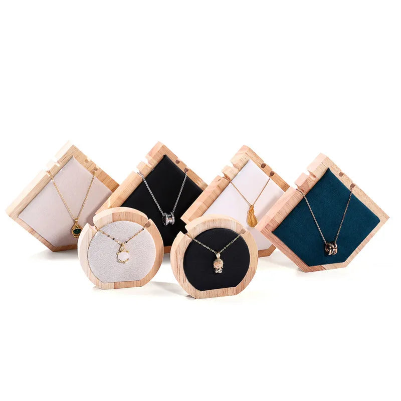 Simple Style Hexagon solid wood Patchwork Jewelry Display