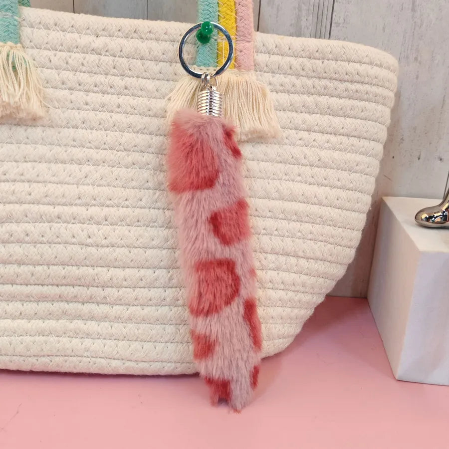 Simple Style Leopard Imitation Wool Unisex Bag Pendant Keychain