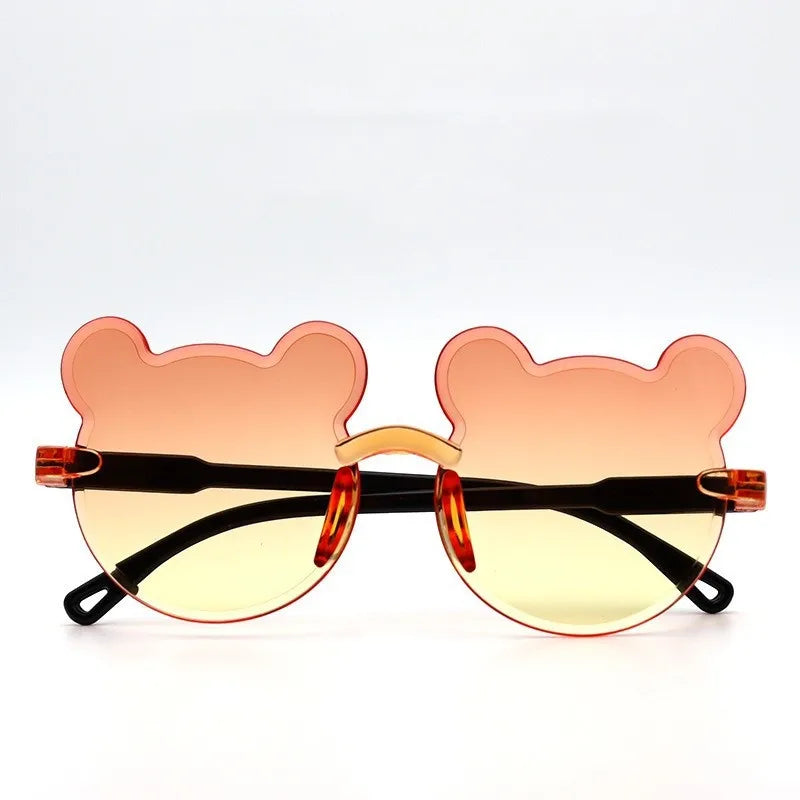 Cartoon Style Cute Sweet Bear PC UV400 Protection Special-Shaped Mirror Frameless Kids Sunglasses