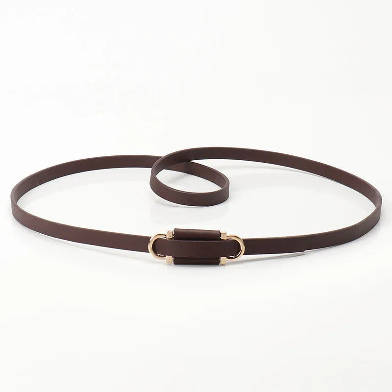 Simple Style Solid Color Pu Leather Alloy Women's Leather Belts
