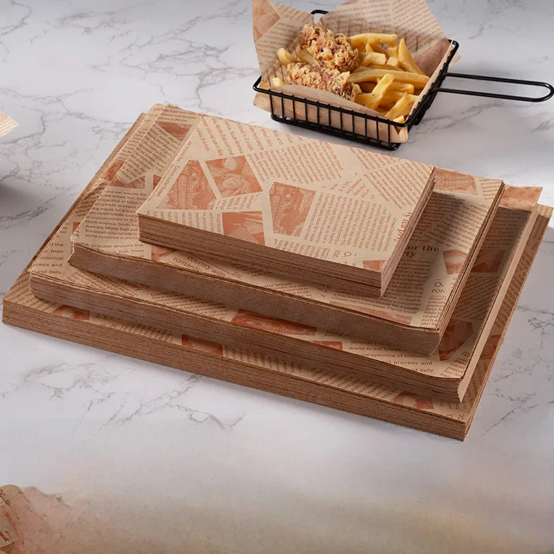 American-style oil-proof paper fried chicken fries hamburger paper oil-proof oil-absorbing paper baking oil paper sandwich wrapping paper newspaper