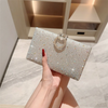 Silver Rhinestone Solid Color Square Evening Bags