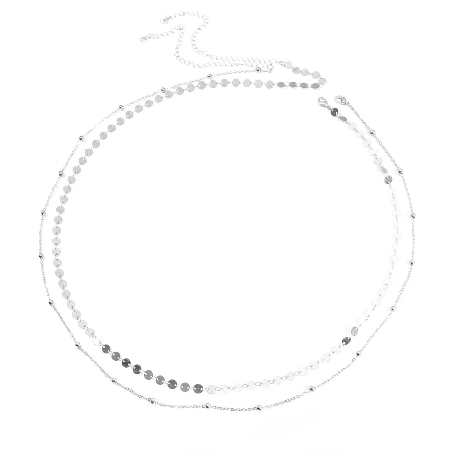 jewelry fashion round bead chain double-layer women's waist chain metal chain body chain belly chain waist decoration
