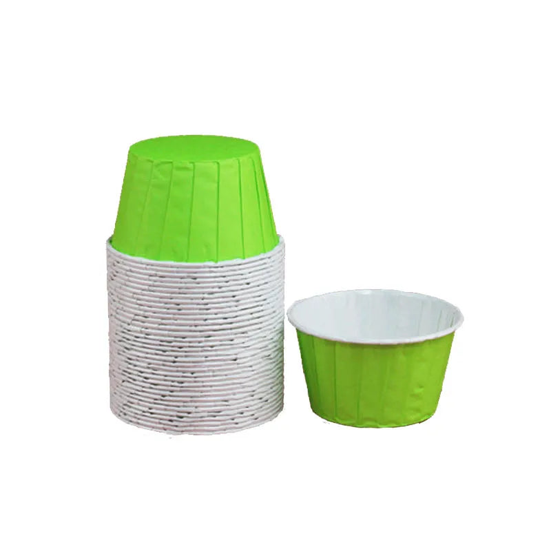 Simple Style Solid Color Coated paper Bakeware cake cups