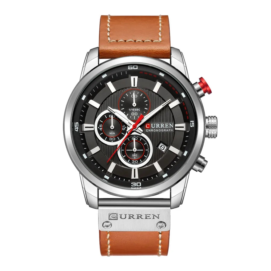 fashion solid color buckle quartz men's watches
