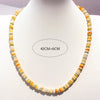 Vacation New Style Bohemian Geometric natural stone Brass 24K Gold Plated Beaded Chain Necklace In Bulk