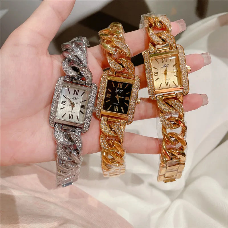 Casual Retro Solid Color Jewelry Buckle Quartz Watch