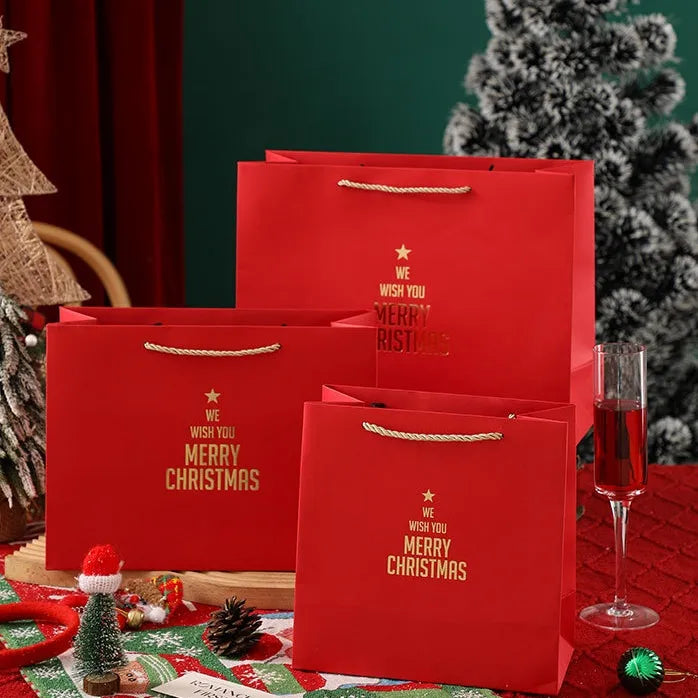 Large Red Christmas Gift Box New Design New Year's Eve Gift Packaging Box Peaceful Apple Scarf Blank Gift Box Foldable Gift Box