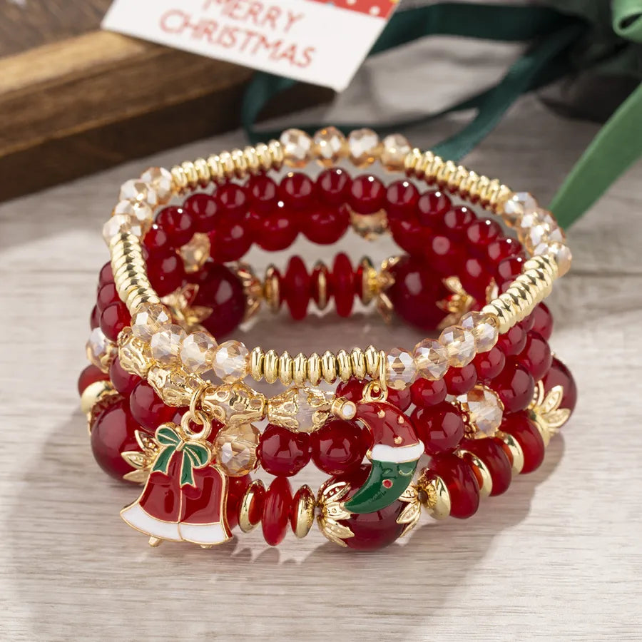 Christmas Gift Bohemian Multi-Layer Bead String Jewelry DIY Crystal String Beads Women's Christmas Bracelet