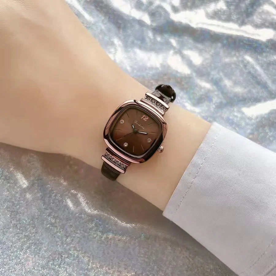 Basic Modern Style Classic Style Square Buckle Quartz Women's Watches