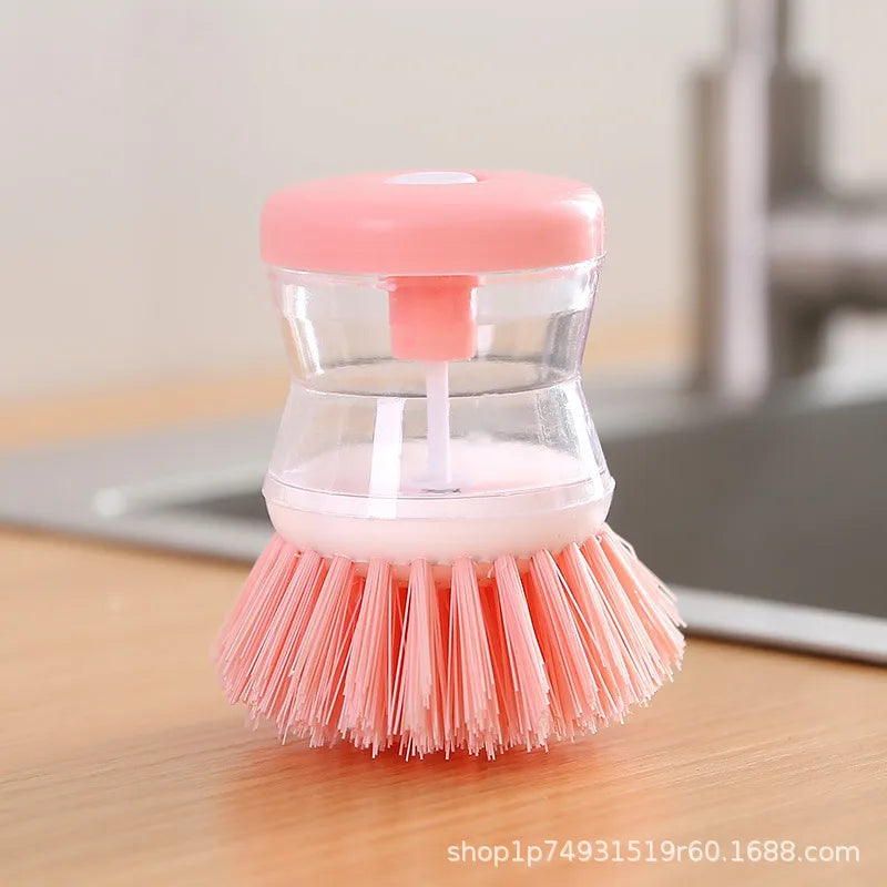 Kitchen Brush Pot Artifact Hydraulic Wash Pot Brush Non-stick Oil Dishwashing Brush Cleaning Brush Liquid Pot Brush Household Cleaning Brush