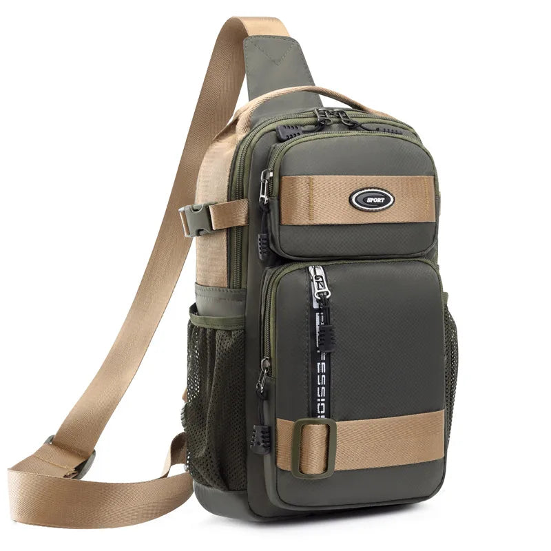 Men's Color Block Oxford Cloth Zipper Fanny Pack