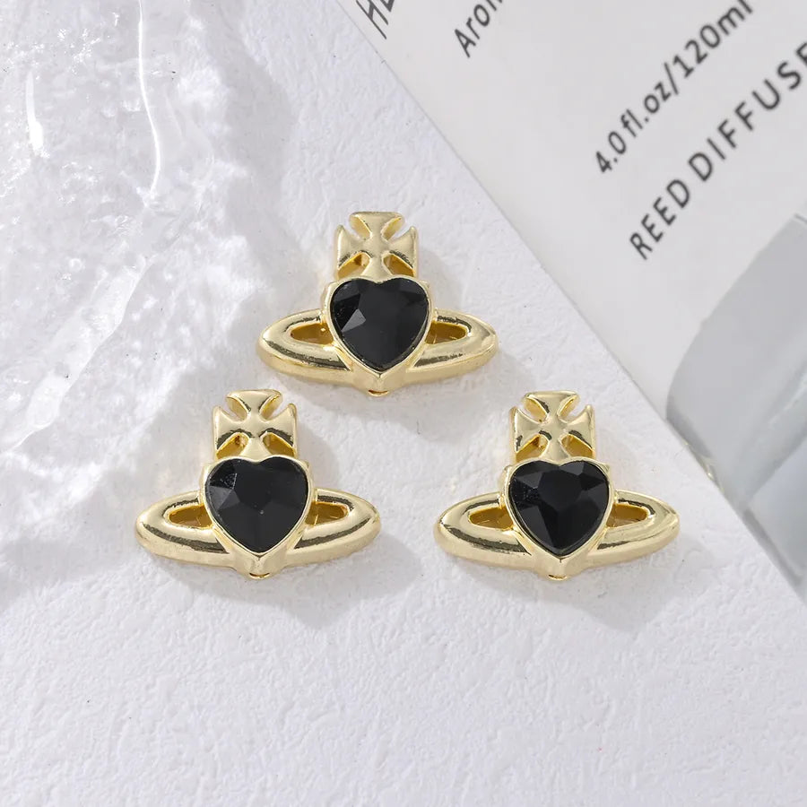 3 Pieces Diameter 3mm Hole Under 1mm Alloy Zircon Letter Beads