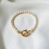 casual round pearl titanium steel beaded bracelets 1 piece