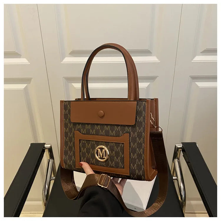 Fashion Printing  Fashionable New Large Capacity Texture Gilding Letters Women's Tote Messenger Shoulder Handbag