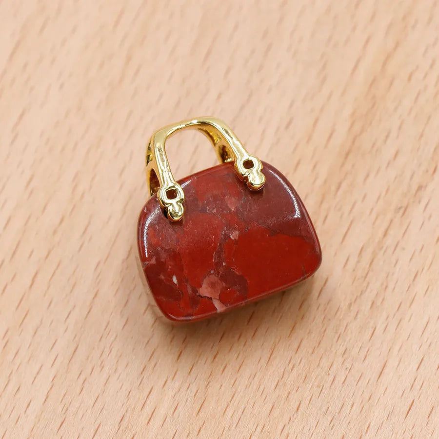 Natural crystal stone mini handbag powder crystal diy pendant ins wind powder crystal decoration creative  wholesale