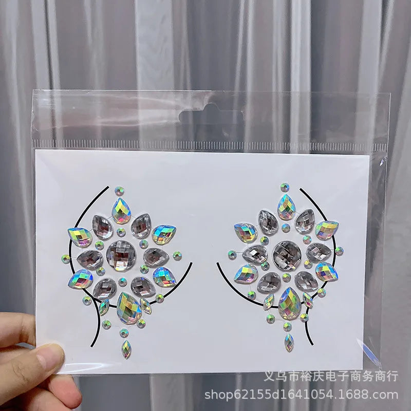 Halloween face stickers chest stickers body tattoo stickers resin acrylic Diamond stickers   tattoo stickers wholesale