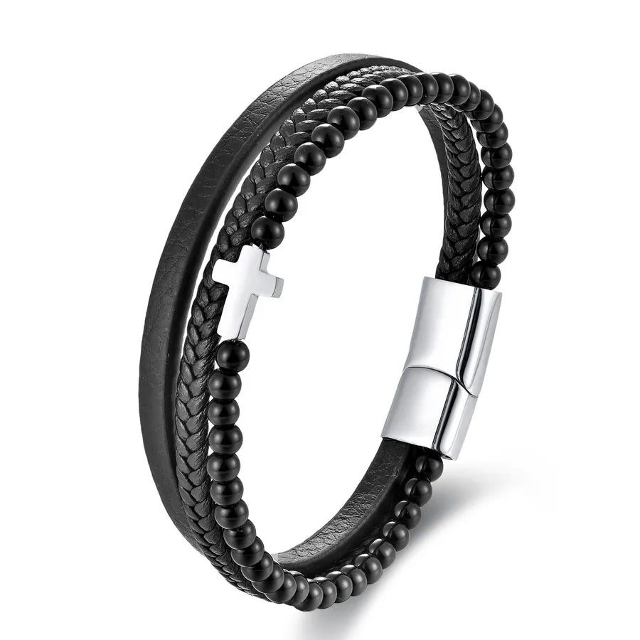 Genuine Leather Bracelet Simple Leather Bracelet Men's Leather Bracelet Original Jewelry Magnet Bracelet 888