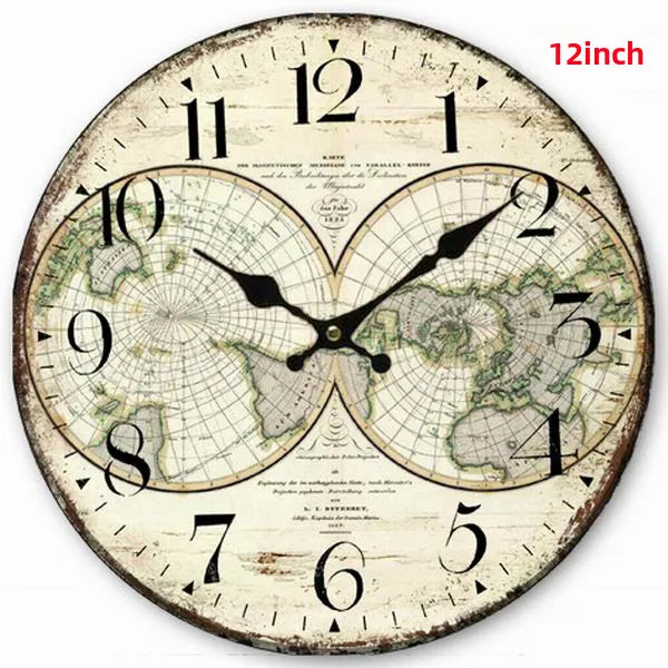 A generation of  wall clock retro simple wooden clock wall hanging decorative round clock creative mute clock