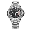 Light kinetic energy Steel & Heart Trend sports waterproof steel belt men's Quartz Electronic double display watch wholesale