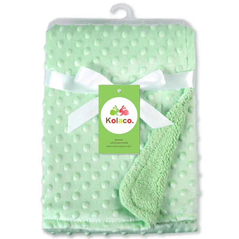 Bean Blanket Bubble Blanket Baby Car Blanket Going Out Blanket Double-layer Warm Solid Color Pressed Bubble Blanket Soft