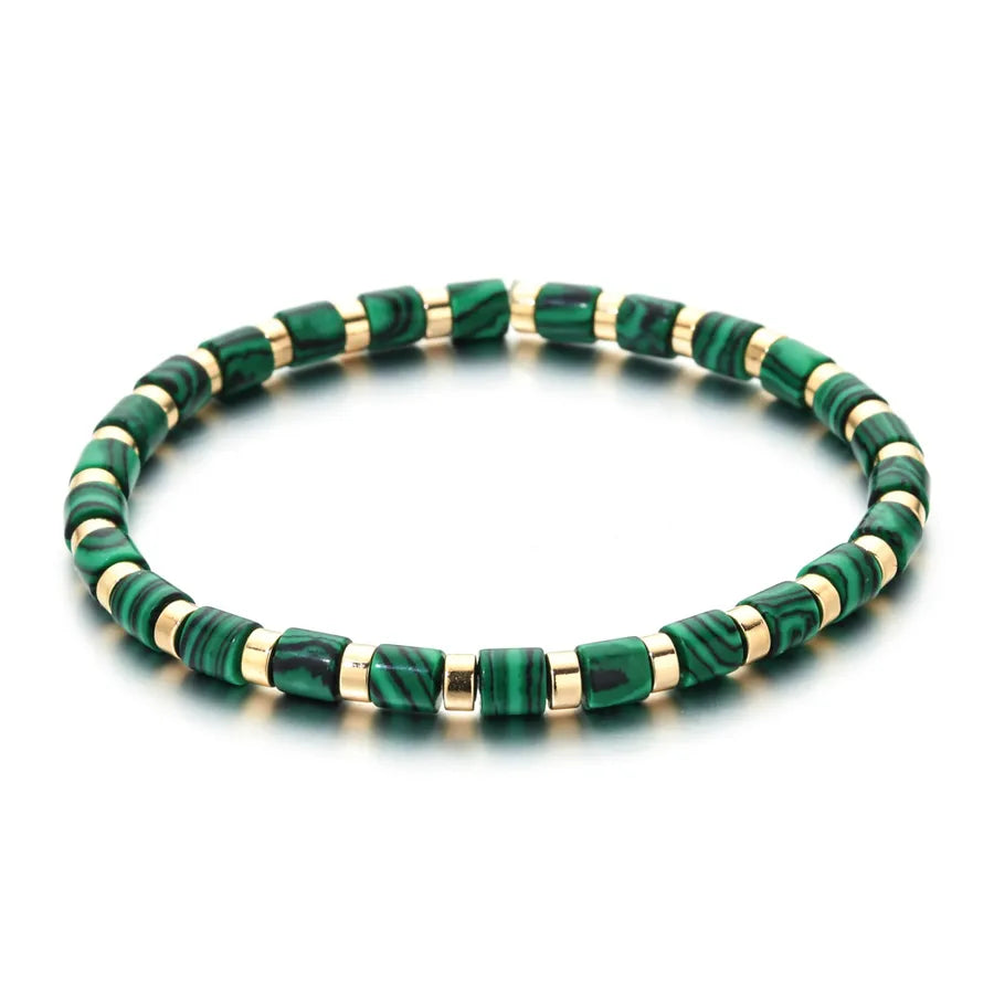 Ethnic Style Geometric natural stone Agate Beaded Chain Bracelets In Bulk