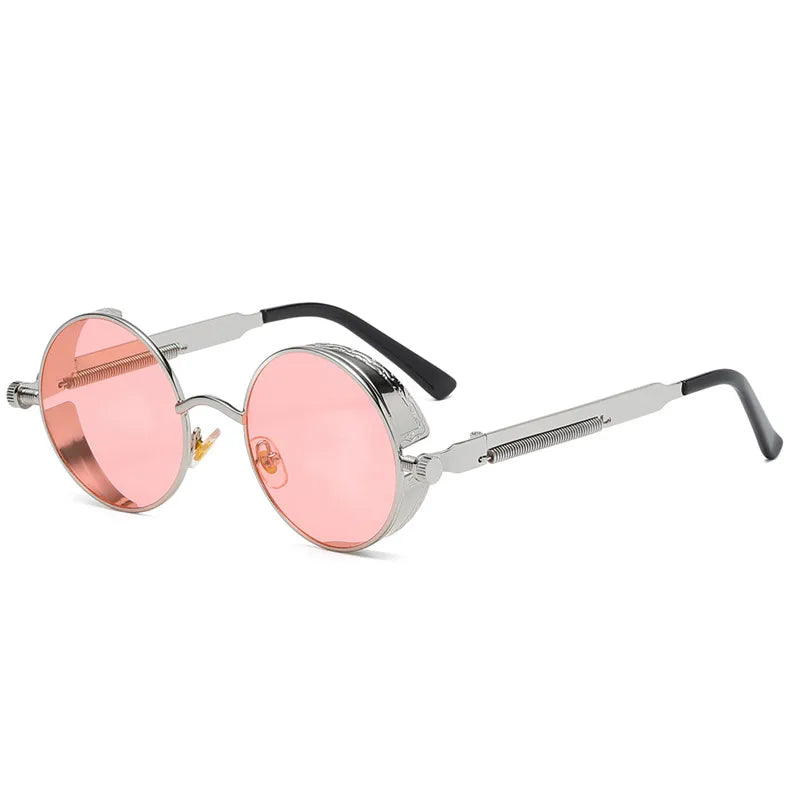 hip-hop punk streetwear round pc round frame full frame men's sunglasses