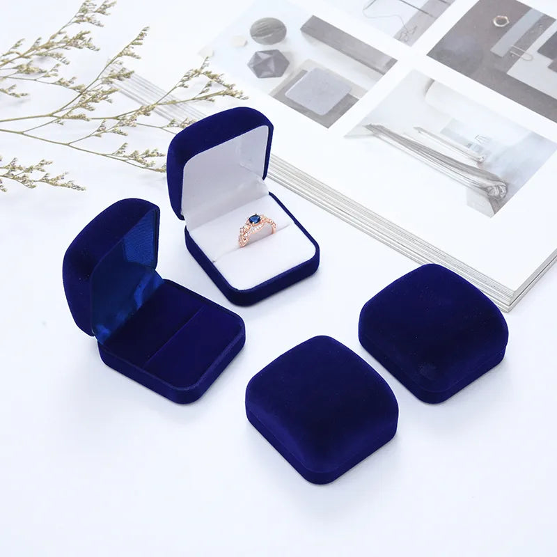 fashion solid color flannel earrings packing jewelry box wholesale