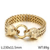 Vintage Style Wolf 304 Stainless Steel 18K Gold Plated Men's Bracelets