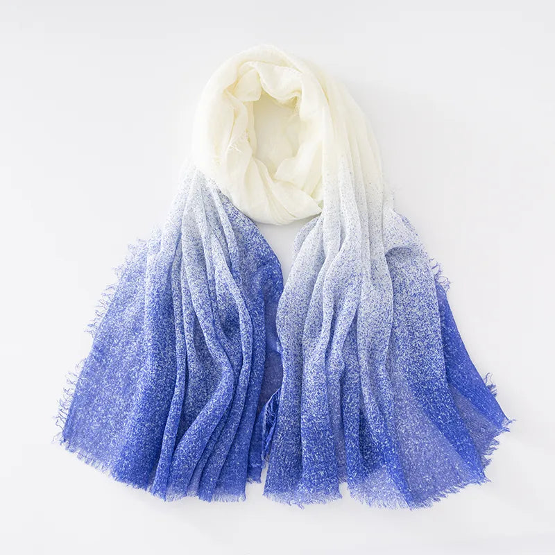 Unisex Casual Elegant Gradient Color Rayon Cotton Polyester Scarf