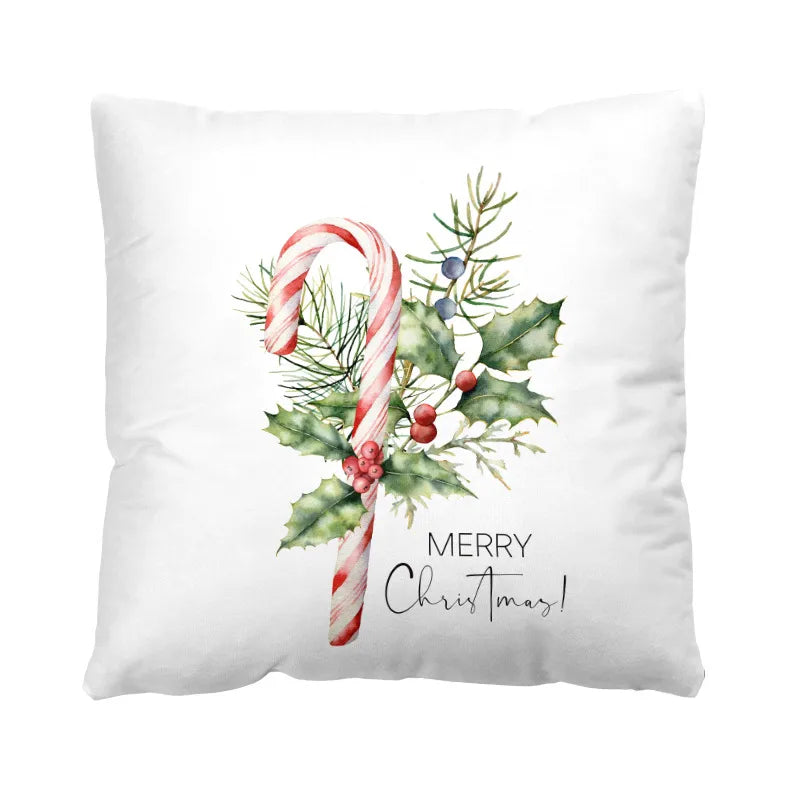 Christmas Casual Christmas Tree Santa Claus Letter short plush Pillow Cases Couch & Sofa Decor