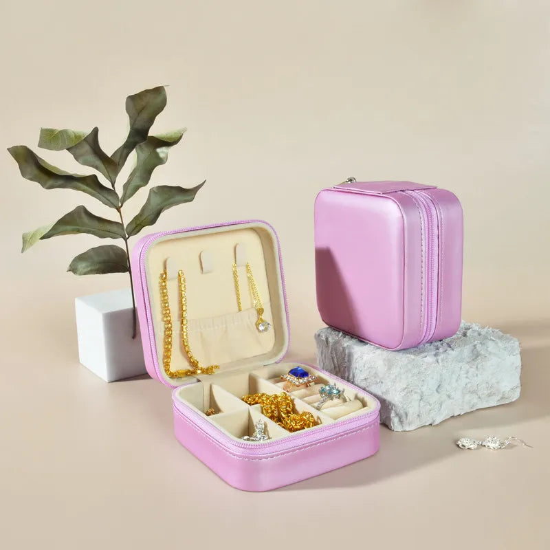 1 Piece Pu Leather Elegant Simple Style Daily Date Solid Color Jewelry Boxes