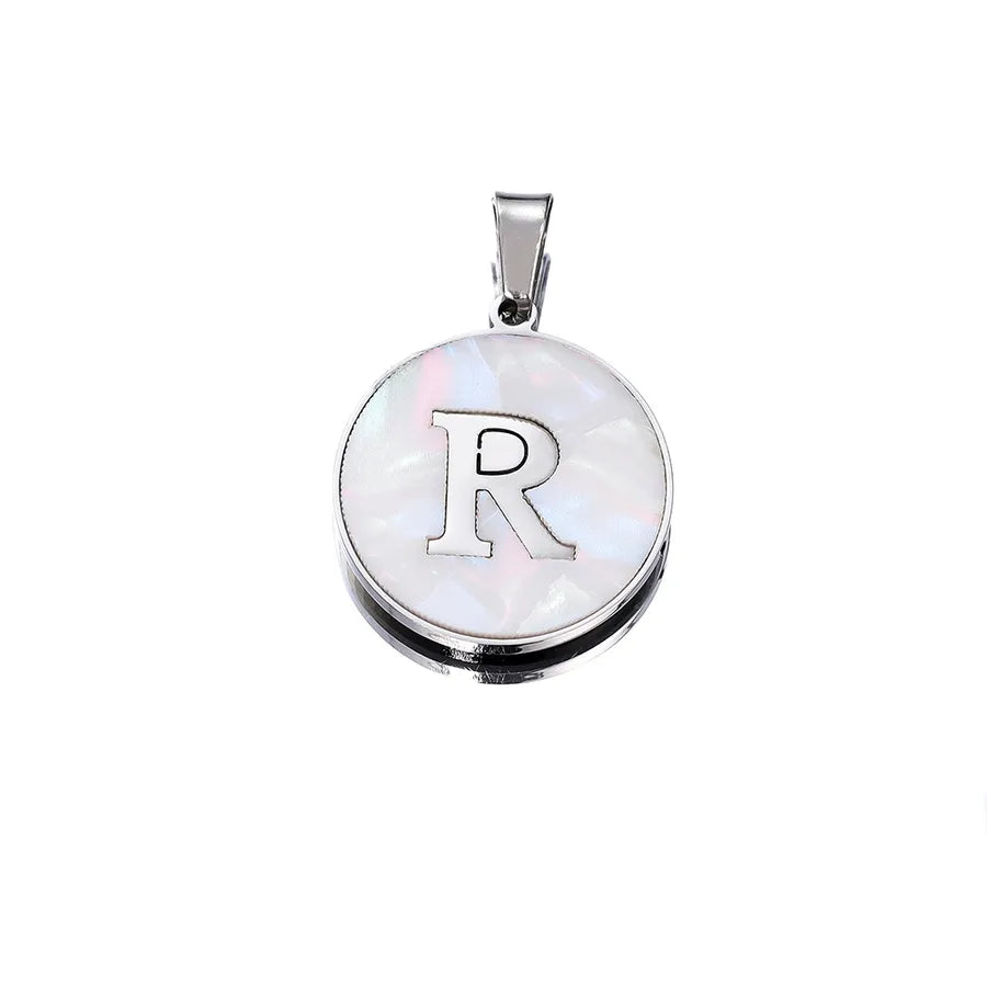 1 Piece 22mm Hole 4~4.9mm 304 Stainless Steel Fritillary Letter Pendant Jewelry Accessories