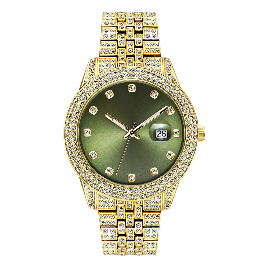 Casual Retro Color Block Butterfly Double Snap Quartz Watch Men's Watches