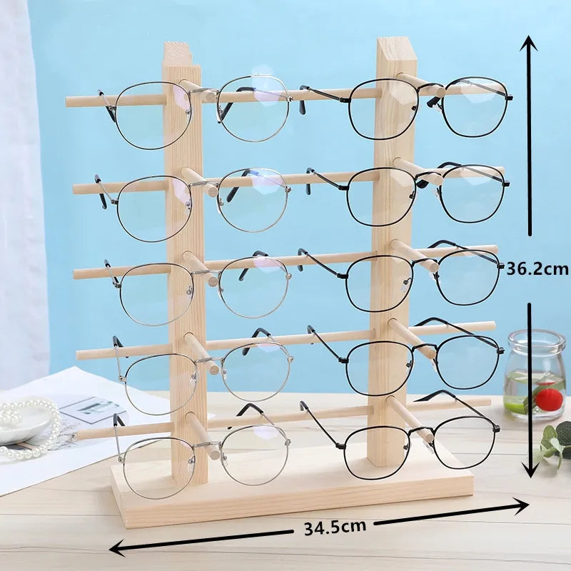 simple style geometric solid wood jewelry display