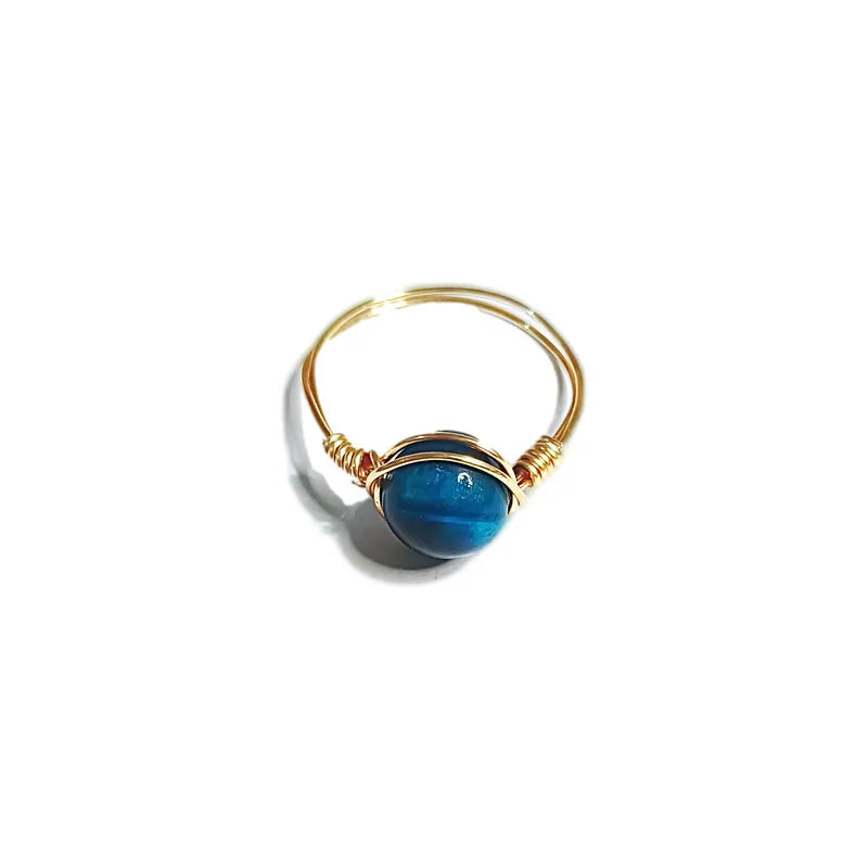 fashion round natural stone rings 1 piece