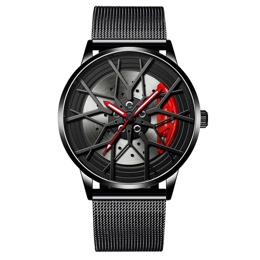 retro geometric single folding buckle quartz men's watches
