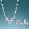 Moissanite Earrings Necklace White Gold Plated Earrings Necklace