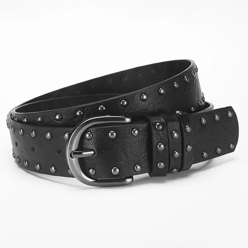 Casual Elegant Lady Solid Color Imitation Leather Alloy Plating Unisex Leather Belts